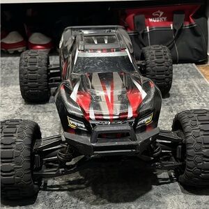 High-Speed Black and Red RC Monster Truck